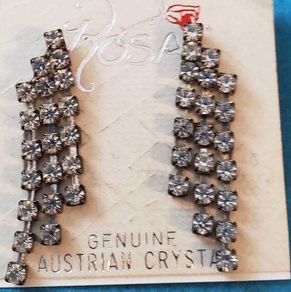 Dangling Australian crystal earrings - Picture 3 of 4